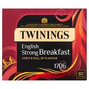 Twinings 1706 English Strong Breakfast Tea, 80 Tea Bags, 250g (Pack of 3) by Twinings (KE DIRECT, neuf)