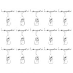 YUVKIN 15 pi&egrave;ces &Eacute;tiquette Rotatif, Clip Affichage, Support en Plastique, Pince en Acrylique, &Eacute;tiquettes Boucherie Rotatives pour Cartes, Socle Boulangerie (Transparent) (HerEdit, neuf)