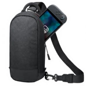 JETech Sac Bandoulière Sling pour Nintendo Switch 2 (2025) 7,9 Pouces, Étui Housse pour Carte Jeu 8 Emplacements, Pochette Rangement Voyage Portable avec Fermeture Éclair Sécurisée Étanche (Noir) (SaiJi-Direct, neuf)