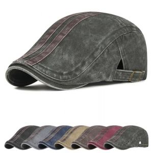 Casquette Beret Homme R&eacute;glable Coton Plate Vintage Irlandais Gatsby Ivy Chapeau Homme &eacute;t&eacute; Respirant B&eacute;rets Plate Femme &Eacute;t&eacute; Casquette Gavroche en Chapeau d'&eacute;t&eacute; en Respirante (Cozyan, neuf)