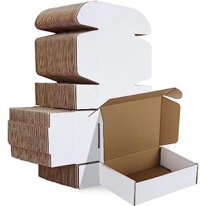 HORLIMER Petite Boîte Carton d'expédition 178x127x51mm Lot de 50, Carton de Livraison Pliable pour Expédition Postale, Courrier ou Cadeau, Blanc (WallArters, neuf)