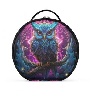 Hibou Violet Cool Créativité Trousse Sac Cosmétique Circulaire de Maquillage Pochette Sacs avec Cloisons Amovibles pour Voyage Filles (HULAHULA, neuf)