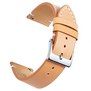 BINLUN Bracelets de Montres en Cuir V&eacute;ritable Remplacement Bracelet Montre &agrave; D&eacute;gagement Rapide pour Hommes Femmes 12mm 14mm 16mm 18mm 20mm 22mm 24mm Noir/Marron/Marron Clair/Orange (Jian Xing EU, neuf)