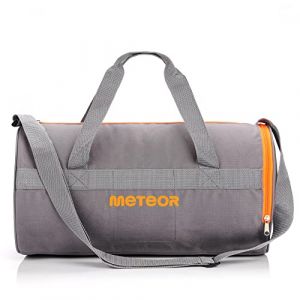 Sac de Sport 25L Femme Homme Enfant Fille Bag Sac Voyage Bagage Duffel Fitness Gym Vacances bandouli&egrave;re Fitness Travail avec Compartiment &agrave; Chaussures S&eacute;par&eacute; (25 L, Orange/Gris) (meteorsport, neuf)