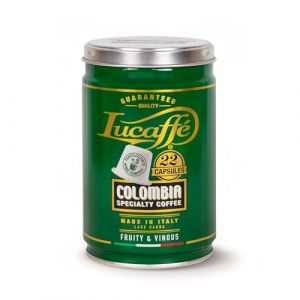 Lucaffè - Boîte à 22 capsules compostables compatible avec Nespresso machine a café, Colombia Specialty | Torréfaction moyenne | Goût fruité et vineux | Arôme intense et liquoreux (Lucaffé, neuf)