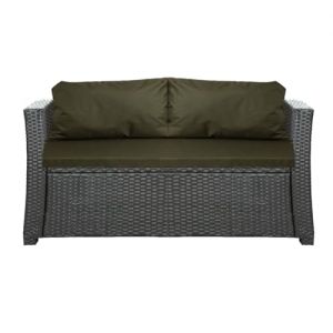 Setgarden® Coussin d'extérieur pour banc de jardin en rotin synthétique - Pour balancelle hollywoodienne - Vert - 130 x 60 x 50 cm (setgarden, neuf)