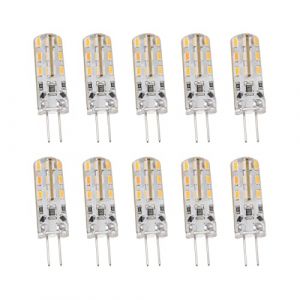 YWBL-WH Ampoule 1,5 W, 10 Ampoules LED G4 1,5 W DC12 V 110 Lm, Ampoules &agrave; Deux Broches LED Blanc Chaud 3000 K G4 15 W, Ampoule Halog&egrave;ne de Remplacement pour Armoire, Tiges de Suspension (Kerindas, neuf)