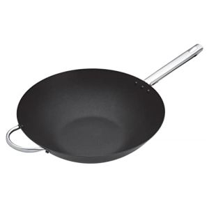 MasterClass Wok Carbon, Antiadh&eacute;sif, Acier Au Carbone, Po&ecirc;le Wok De 8 Litres, 35,5 cm (14''), Noir (Habitas Online, neuf)