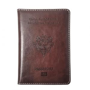 EASYLAVIE Porte Passeport Housse Prot&egrave;ge Passeports Cuir Pochette &eacute;tui pour Passeport Voyage Protection Housse de Passeport (Marron) (Injoyful, neuf)