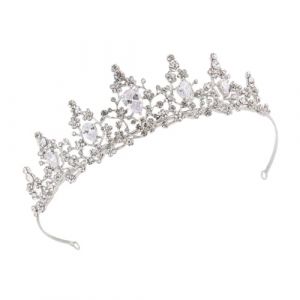 Gogogmee Couronne Argentée Scintillante avec Accessoire de Cheveux Baroque pour Mariage Anniversaire et Fête (Kolding Luo, neuf)