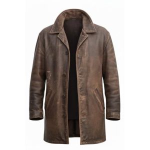 Shopoyn Manteau pour homme Dean Winch 3/4 de longueur moyenne en cuir v&eacute;ritable - Blouson en cuir vintage pour homme Long Manteau de voiture Costume Cosplay, Marron vieilli, M (Shopoyn, neuf)