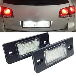 DHCN Lot de 2 feux de plaque d'immatriculation LED pour P-orsche C-ayenne 955 957 02-10 pour V-W G-olf 5 T-ouareg MK1 T-iguan 07-15 P-assat B5.5 Feux arrière de voiture (DUOMAICN, neuf)
