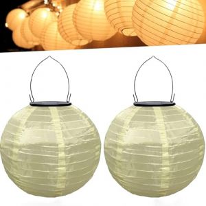 Lampions d'extérieur résistants aux intempéries - Lanterne solaire LED multicolore - Blanc chaud - Lampions solaires à suspendre - Pour jardin, cour, terrasse, mariage, fête, décoration de jardin (20 (ZDD123, neuf)