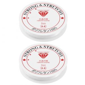Fils Bracelet éLastique, 2 Rouleaux Fil Elastique pour Bracelet Resistantelastique, 0,6-0,8mm éLastique pour Bracelet, 15-6,5m Fil Nylon pour Bracelet éLastique pour Fabrication De Bijoux (HUAN Shop, neuf)