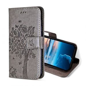 KANVOOS Coque pour Honor Magic 7 Lite 5G, Etui Protection Housse Premium en Cuir PU, Antichoc &Eacute;tui &agrave; Rabat Portefeuille Flip Case pour Honor Magic 7 Lite 5G (Gris) (CONBER, neuf)