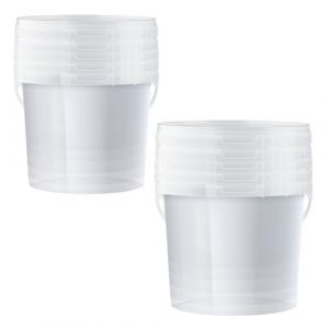 POSH Seau de 10 l - En plastique transparent - Qualit&eacute; alimentaire - Anti-fuite - Inodore - Robuste, stable et herm&eacute;tique - Seau avec anse (10, 10 l) (Posh Sp. z o.o., neuf)