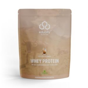 edubily nutrition Concentré de protéines de lactosérum - Poudre protéinée très soluble à base de lait bio certifié - Sans sucre (750 g, Iced Latte) (_edubily_, neuf)