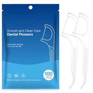 Flintronic Fil Dentaire, 100 Pcs Porte Fil Dentaire, Soie Dentaire avce Manche, Nettoyage 360°, Dental Floss Pour Dents Sensibles, Pour Les Soins Bucco-Dentaires, Le Nettoyage Des Dents (flintronic, neuf)