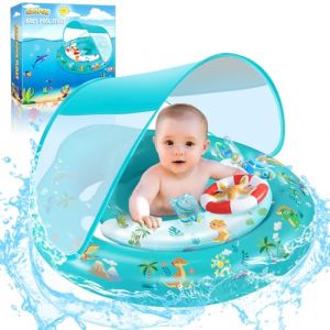 GLOPUS Bouee Bebe, Bou&eacute;e B&eacute;b&eacute;, Bouee Bebe Piscine avec Pare Soleil UPF 50+, Piscine Emp&ecirc;cher Le Retournement Flotteur de Piscine pour Tout-Petits pour 6 &agrave; 36 Mois (YoYoBall-fr, neuf)
