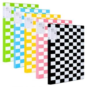 Srvnpioy Lot de 5 Porte-Vues A3 &agrave; 40 Pochettes 80 Vues (5 Couleurs) Porte-documents A3 Classeur de Pr&eacute;sentation Affichage du Livre Prot&egrave;ge Document pour Portfolios, Croquis, Dessin et Peinture (SIYU FR, neuf)