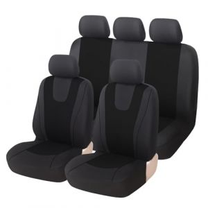 5 Places Universel Voiture Ensembles Housses Siège pour Seat Ateca 5F 2016 2017 2018 2019 2020 2021 2022 2023 2024 Housses Siege Avant Arrière Auto Accessori,Black (suiyueheng, neuf)