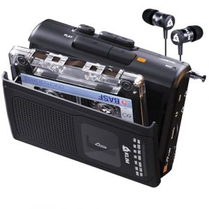 KLIM K8 Lecteur Cassette Audio - Enregistreur Cassette - Nouveau Player - Radio AM/FM - Microphone et Haut-Parleur Int&eacute;gr&eacute;s - Prise Casque et &Eacute;couteurs - Noir (KLIM Technologies France, neuf)