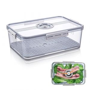 imposyu Bo&icirc;te &agrave; Pain Herm&eacute;tique Grande Boite Rangement Frigo avec Couvercle Bo&icirc;tes de Rangement en Plastique R&eacute;utilisable pour Pain L&eacute;gumes Fruits (32,5&times;22,5&times;11 cm, Gris) (ZGtech, neuf)