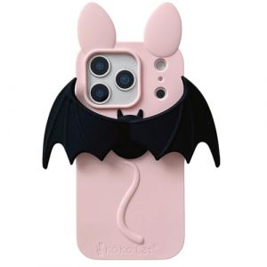 QoKcoahn Coque compatible avec iPhone 13 - Coque souple en gel de silicone souple pour femme et fille - Motif mignon kawaii 3D - Ailes de chauve-souris roses (ShinOya, neuf)