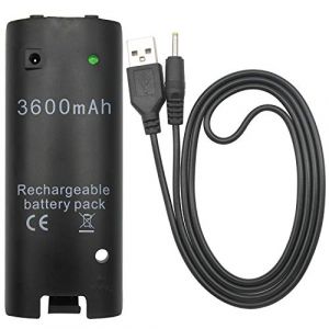 OSTENT Batterie Rechargeable 3600mAh Câble de Charge pour télécommande Nintendo Wii - Noir (OSTENT, neuf)