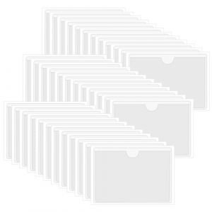 OTYMIOW 48 Porte-&Eacute;tiquettes Auto-Adh&eacute;sifs 6 x 10 cm Porte-&Eacute;tiquettes Adh&eacute;sif &Eacute;tanche Transparent Pochettes Adh&eacute;sives Transparentes pour Cartes Autocollantes Porte-Permis de Stationnement (TFama, neuf)