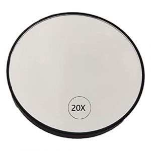 Muuoeou Miroir de maquillage grossissant Miroir cosmétique à ventouse Miroir de maquillage grossissant 20x avec main, noir (zheke, neuf)