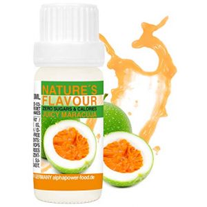 ALPHAPOWER FOOD Arôme alimentaire naturel fruit de la passion I liquide - gouttes aromatisantes et édulcorant sans sucre, 1x10ml goût délicieux, vegan liquid sweetener Flavour Drops, Flavdrops (ALPHAPOWER FOOD, neuf)