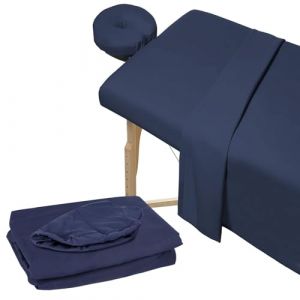 GDWD Lot de 3 housses pour tables de massage, en microfibre, drap housse de table de massage, drap housse en microfibre, drap housse, housse pour appuie-tête (bleu) (speedingd, neuf)