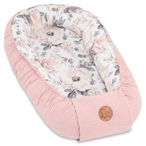 Totsy Baby Réducteur de Lit Bébé 90x50cm Cocon en Gaufre de Coton Polyvalent pour Couffin Nid d'ange et Naissance idéal pour garçons et Filles Rose Sauvage (Amazinggirlde, neuf)