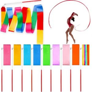 HaploS Ruban Danse, 10 Pièces Ruban de Gymnastique Rythmique, 2m Ruban de Gymnastique Enfant Long Dance Ribbon pour Une Soirée Entraînement Danse Artistique, Gymnastique, Entraînement (heqiwen, neuf)