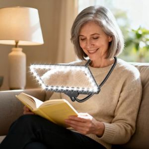 NZQXJXZ Loupe Mains Libres 5X avec lumi&egrave;re, loupe r&eacute;glable pour la Lecture de rapprochement, lumi&egrave;re 36 LEDs, col de Cygne Flexible, Grande loupe HD pour Livres, Couture pour Personnes &acirc;g&eacute;es (Sumcoolstore, neuf)