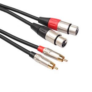 baolongking Câble double RCA vers XLR pour amplificateur, mixeur, microphone RCA mâle double vers XLR femelle double et 2 XLR femelle vers 2 RCA mâle 1 m (baolongking, neuf)
