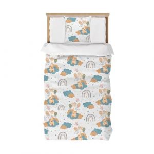 Caregchrisj Housse de Couette 140x200cm Enfant, Multicolore Microfibre Parure de Lit 1 Personne Arc-en-Ciel et Girafe - 1 Parure de Couette avec Fermeture Eclair + 1Taie d'oreiller 65x65cm. (Kesiruiyu, neuf)