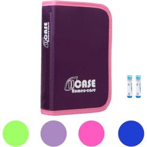 Homeo Case | Rangement Homeopathie avec 40 Espaces pour Boiron Tubes 4 Grammes | Trousse pour Homeopathie | Tubes Non Inclus | Couleur Prune | Fermé 21,5 x 14,5 cm | Ouvert 48,5 x 21 cm (KINEPHARMA S.L., neuf)
