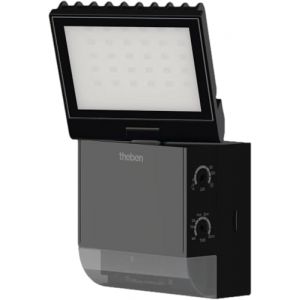 Theben 1020801 theLeda S8-100 BK Projecteur LED I Détecteur de mouvement intégré I Noir I Montage mural I Couleur de lumière 4000 K I Angle de détection 180° I Portée 10 m I Orientable (avantrado.shop, neuf)