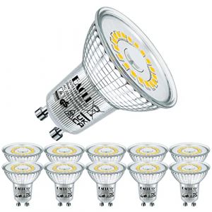 EACLL Ampoules LED GU10 Blanc Neutre 4000K, 4.8W Remplace Halogène 75W, Lot de 10, 585 Lumens Non Dimmable, Projecteur sans Scintillement, Large Faisceau 120 ° Spot, AC 230V Lampe à Réflecteur (EACL, neuf)