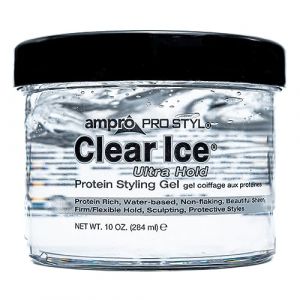 Ampro Pro Styl Clear Ice Styling Gel - Protects and Strengthens Your Strands - Non-Flaking, Alcohol Free, Vegan Formula - Flexible, Touchable Hold for All Hair Types - 10 oz (The_Glamour_Shop, neuf)