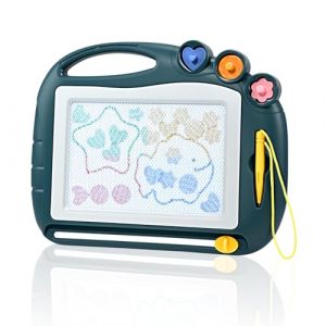 Ardoise Magique Jouet Enfant 2 3 4 Ans, Tableau Dessin Magn&eacute;tique Effa&ccedil;able avec 3 Tampons et 1 Stylo, Jeu Educatif Cadeau 2-5 Ans Filles Gar&ccedil;ons, 4 Zones de Couleur - Id&eacute;e Cadeau Anniversaire No&euml;l (NINA FAIMA S.R.L., neuf)