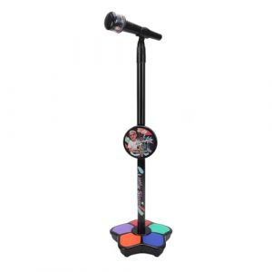 Drfeify Microphone pour Enfants, Micro sur Pied en Plastique avec Lumières Colorées et Effets Sonores pour Le Chant et Les Jeux de Rôle, pour Les Fêtes d'enfants et Les Divertissements sur Scène (Huidel, neuf)