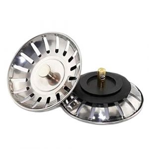 2 pi&egrave;ces de bouchon d&rsquo;&eacute;vier de cuisine en acier inoxydable, bouchon d&rsquo;&eacute;vier de cuisine en acier inoxydable, filtre de remplacement pour &eacute;vier de cuisine, bouchon de filtre d&rsquo;&eacute;vier de cuisine universel (ENERGYFLOW, neuf)