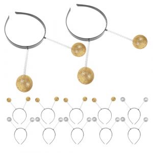 Ciieeo Lot de 12 Serrage-t&ecirc;tes &agrave; Antennes &Eacute;lastiques Paillet&eacute;es, 6 Argent&eacute;s 6 Dor&eacute;s, Accessoires Costume Cosplay Gar&ccedil;on et Filles et Adulte, Bandeaux Antenne pour F&ecirc;tes D&rsquo;anniversaire, (B Breathtaking, neuf)