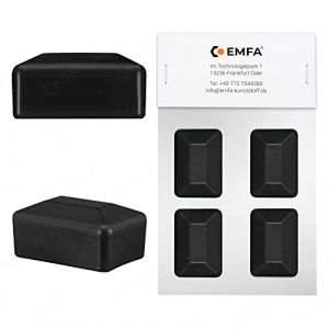 EMFA Capuchon pour Poteau rectangulaire 80x40 mm Noir 4 pcs. 8x4 cm Plastique Bouchons Tube (EMFA GmbH, neuf)