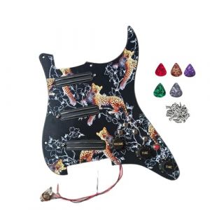 SSS Pickguard pr&eacute;-c&acirc;bl&eacute;, imprim&eacute; 3D, commutateur multifonction, mini micros humbucker pour guitare &eacute;lectrique Fender Stratocaster, pi&egrave;ces de rechange (tjingle, neuf)