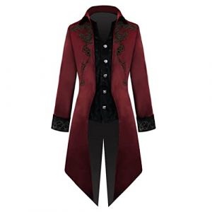Homme Veste Costume En Queue De Pie Longue Steampunk Uniforme Cosplay Tailcoat Pour Hommes Costume Party Outwear Partie V&ecirc;tements De Dessus Slim Fit Halloween (Mengha (7-15 jours de livraison), neuf)