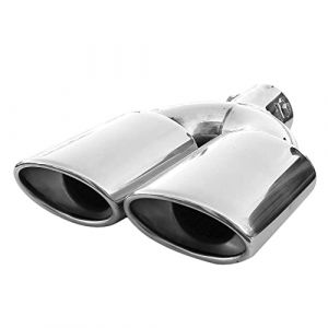 Universel Double Embout D'echappement Acier Inoxydable chrome (CarJoy, neuf)